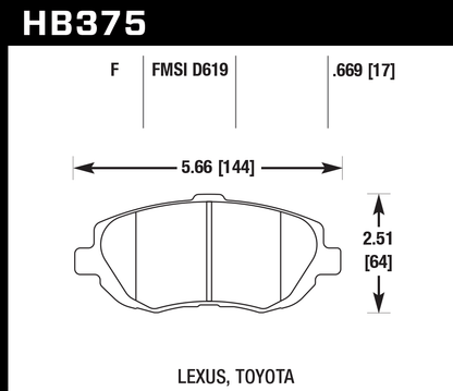 Hawk Performance HB375F.669 HPS Brake Pads Front