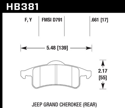 Hawk Performance HB381Y.661 LTS Brake Pads Rear
