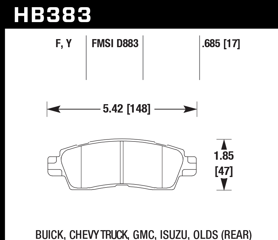 Hawk Performance HB383Y.685 LTS Brake Pads Rear