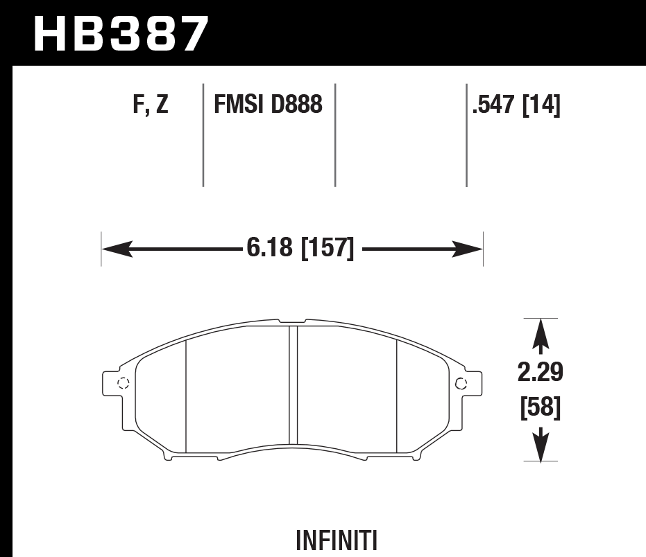Hawk Performance HB387Z.547 PC Brake Pads Front