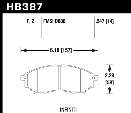 Hawk Performance HB387Z.547 PC Brake Pads Front