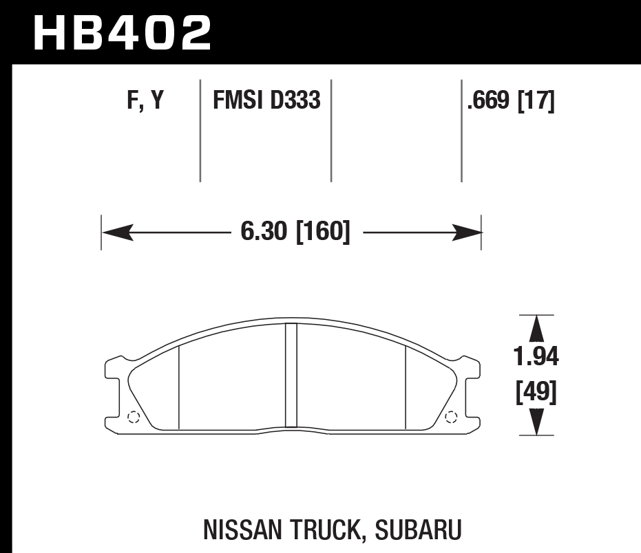Hawk Performance HB402F.669 HPS Brake Pads Front