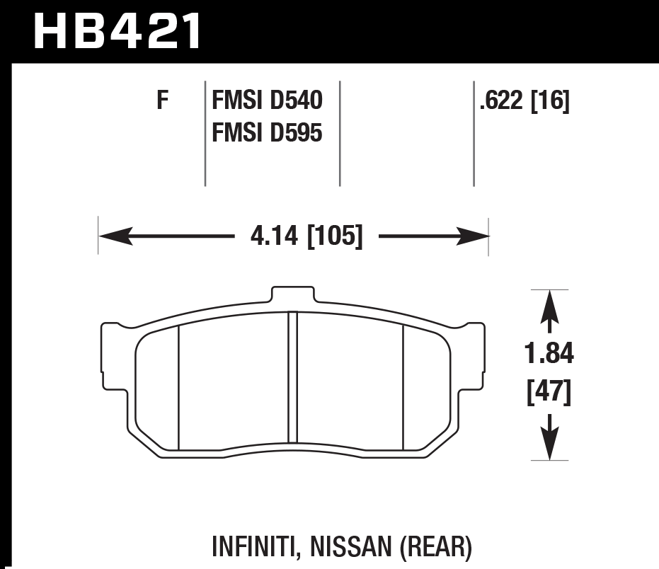 Hawk Performance HB421F.622 HPS Brake Pads Rear