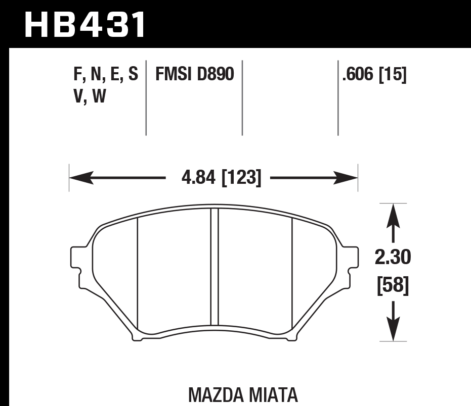 Hawk Performance HB431N.606 HP Plus Brake Pads Front