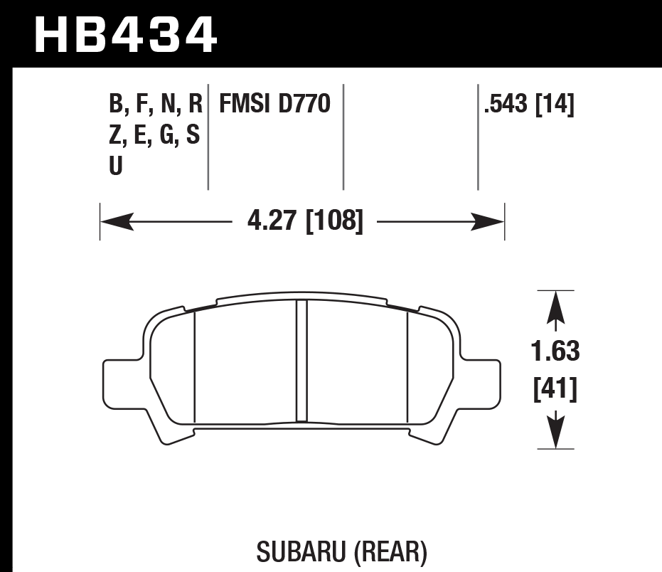 Hawk Performance HB434B.543 HPS 5.0 Brake Pads Rear