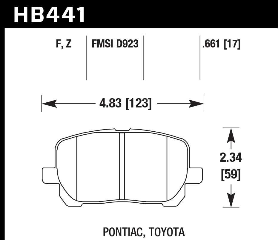 Hawk Performance HB441F.661 HPS Brake Pads Front