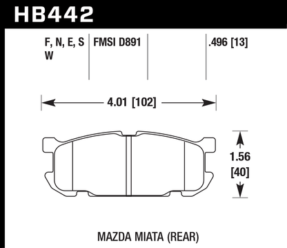 Hawk Performance HB442D.496 ER-1 Brake Pads Rear