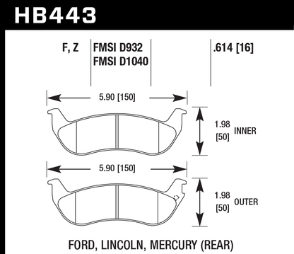 Hawk Performance HB443B.614 HPS 5.0 Brake Pads Rear