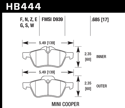 Hawk Performance HB444N.685 HP Plus Brake Pads Front