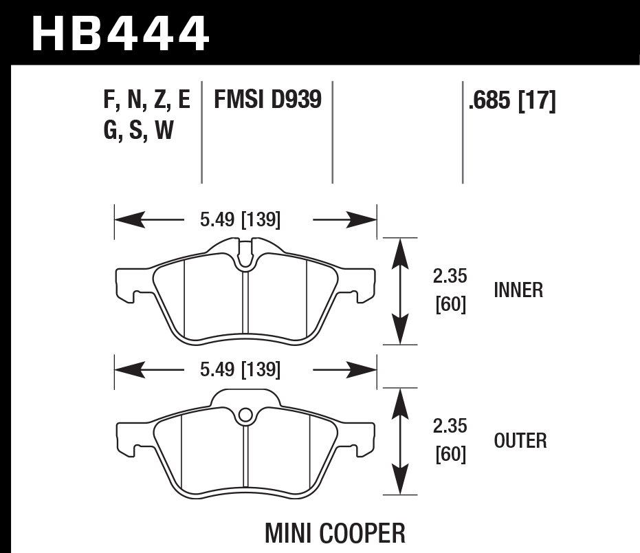 Hawk Performance HB444W.685 DTC-30 Brake Pads Front