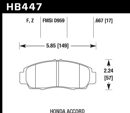 Hawk Performance HB447Z.667 PC Brake Pads Front