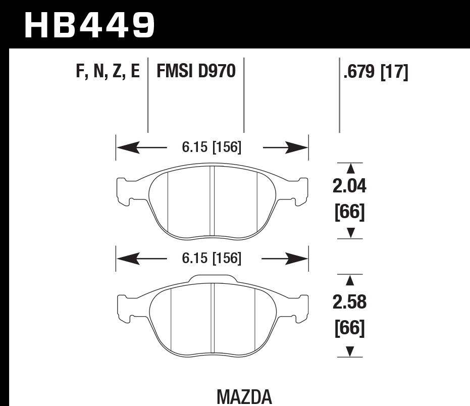 Hawk Performance HB449Z.679 PC Brake Pads Front