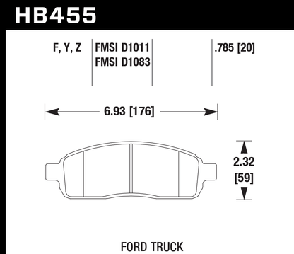 Hawk Performance HB455Y.785 LTS Brake Pads Front