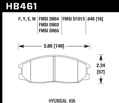 Hawk Performance HB461E.646 Blue 9012 Brake Pads Front