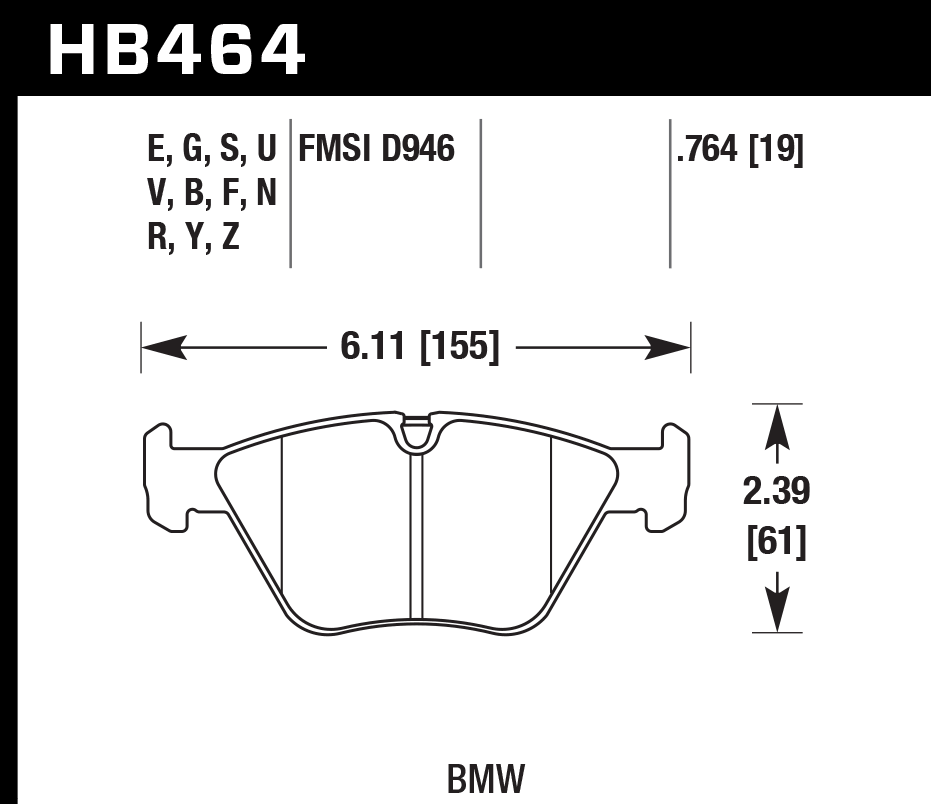 Hawk Performance HB464U.764 DTC-70 Brake Pads Front