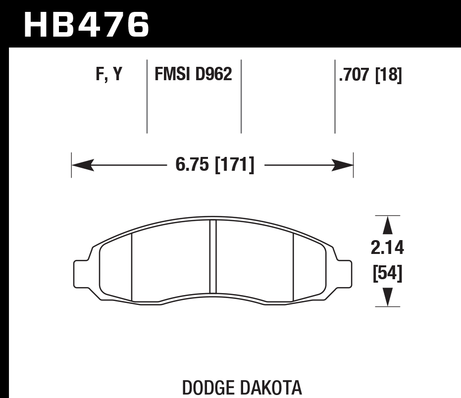 Hawk Performance HB476Y.707 LTS Brake Pads Front