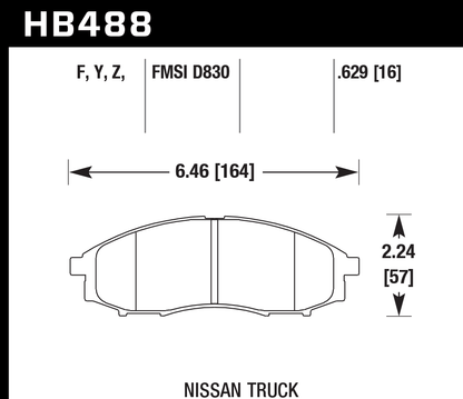 Hawk Performance HB488Y.629 LTS Brake Pads Front