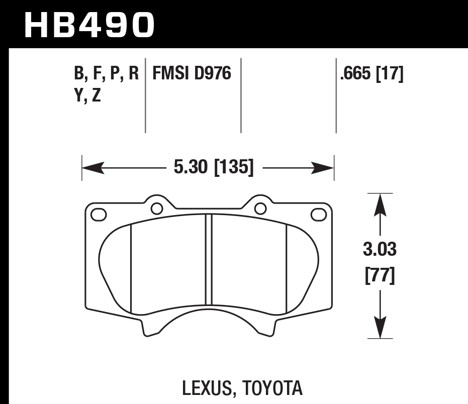 Hawk Performance HB490Z.665 PC Brake Pads Rear
