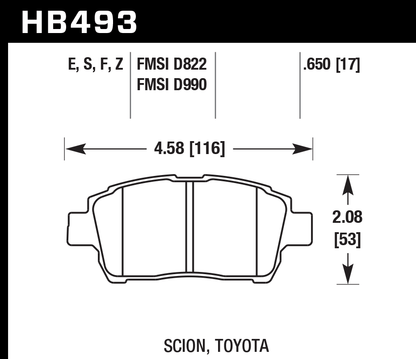 Hawk Performance HB493F.650 HPS Brake Pads Front