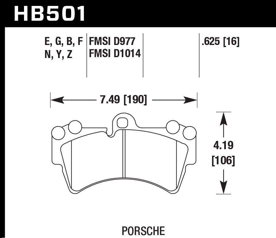 Hawk Performance HB501Y.625 LTS Brake Pads Front
