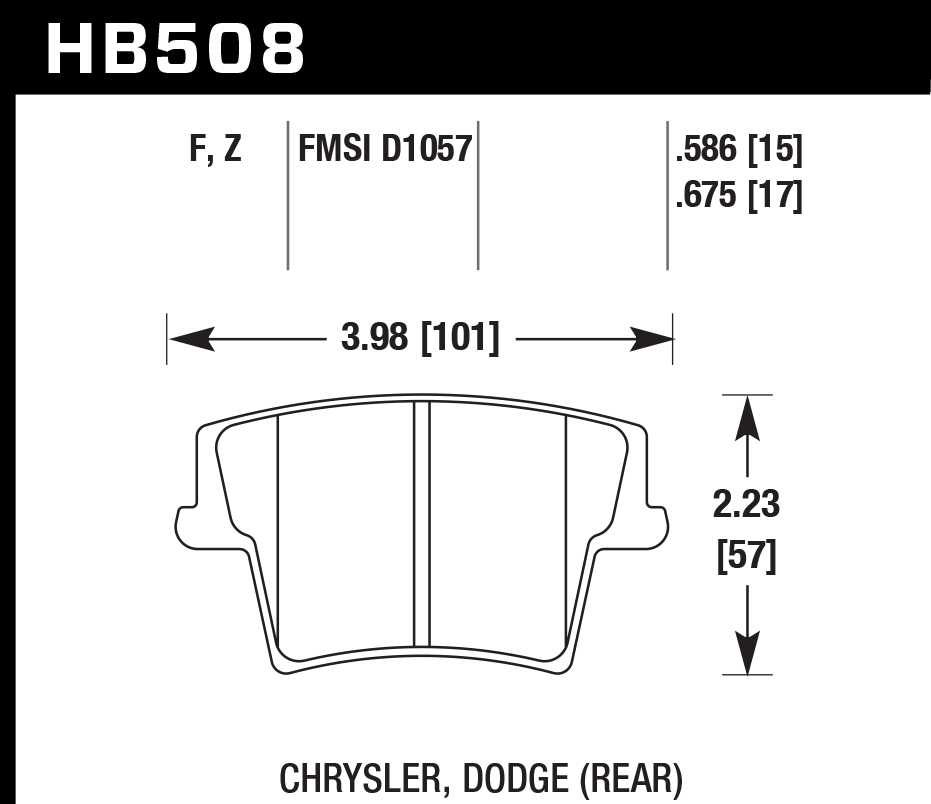 Hawk Performance HB508B.586 HPS 5.0 Brake Pads Rear
