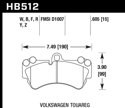 Hawk Performance HB512Y.605 LTS Brake Pads Front