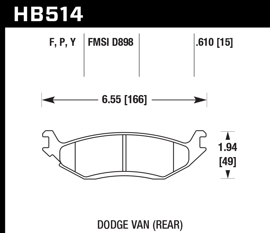 Hawk Performance HB514Y.610 LTS Brake Pads Rear