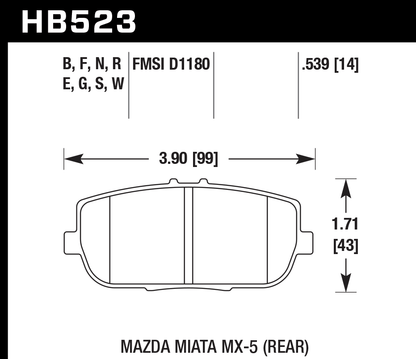 Hawk Performance HB523W.539 DTC-30 Brake Pads Rear