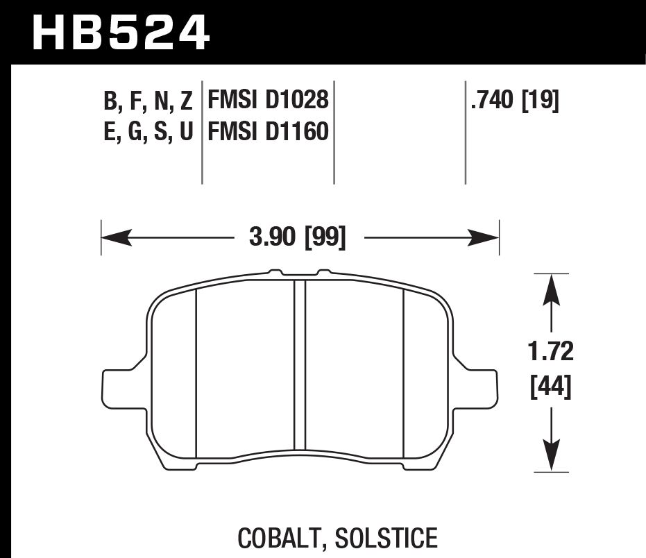 Hawk Performance HB524F.740 HPS Brake Pads Front