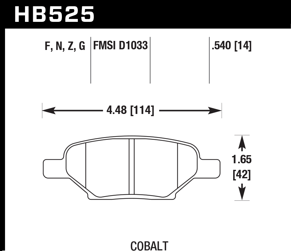 Hawk Performance HB525G.540 DTC-60 Brake Pads Rear