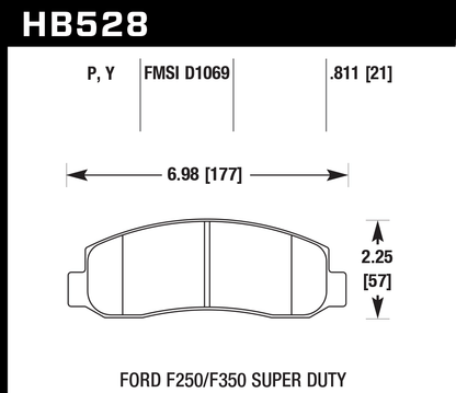 Hawk Performance HB528Y.811 LTS Brake Pads Front