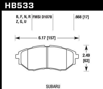 Hawk Performance HB533N.668 HP Plus Brake Pads Front