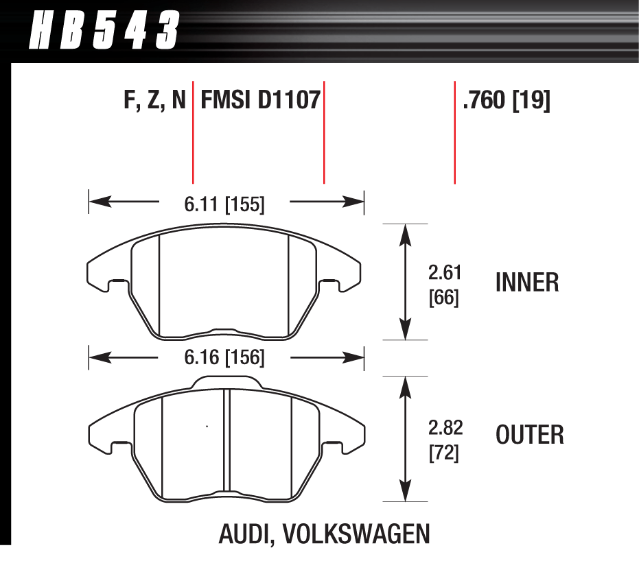 Hawk Performance HB543D.760 ER-1 Brake Pads Front
