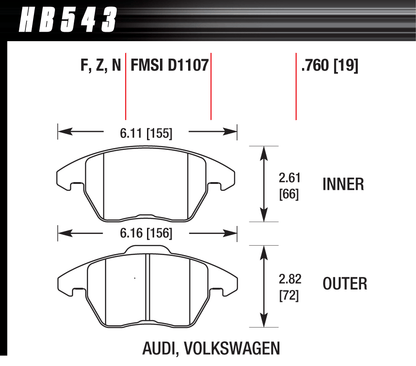 Hawk Performance HB543D.760 ER-1 Brake Pads Front