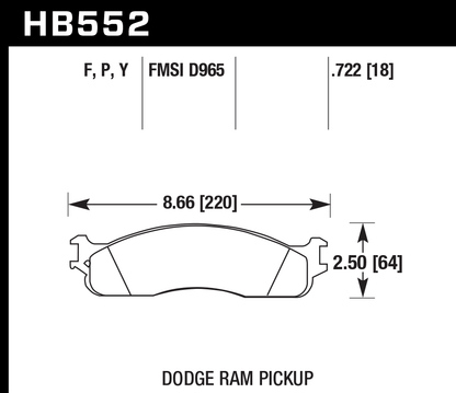 Hawk Performance HB552P.722 SuperDuty Brake Pads Front