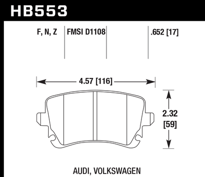 Hawk Performance HB553B.652 HPS 5.0 Brake Pads Rear
