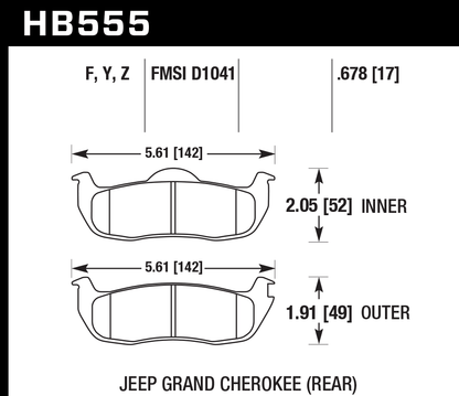 Hawk Performance HB555Y.678 LTS Brake Pads Rear