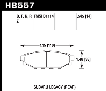 Hawk Performance HB557B.545 HPS 5.0 Brake Pads Rear