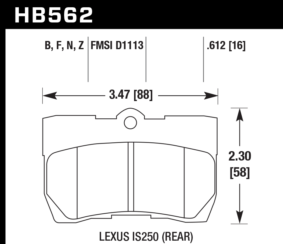 Hawk Performance HB562Z.612 PC Brake Pads Rear