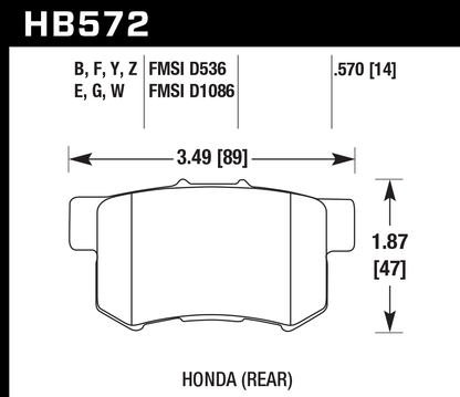Hawk Performance HB572Y.570 LTS Brake Pads Rear