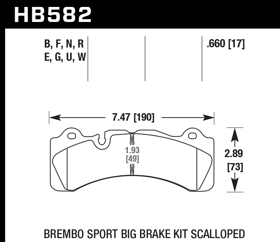 Hawk Performance HB582E.660 Blue 9012 Brake Pads