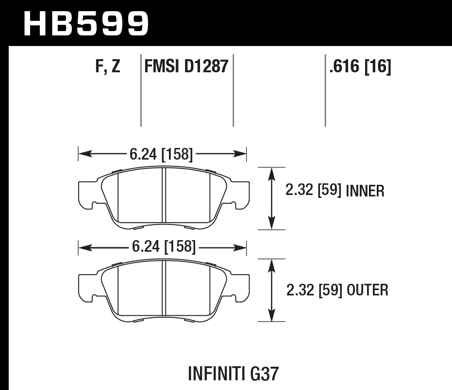 Hawk Performance HB599Z.616 PC Brake Pads Front