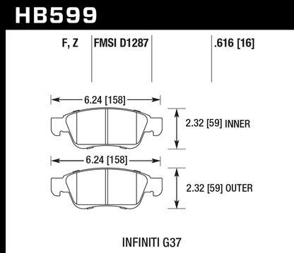 Hawk Performance HB599Z.616 PC Brake Pads Front