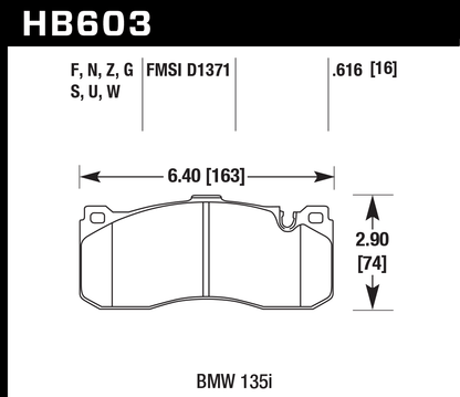 Hawk Performance HB603F.616 HPS Brake Pads Front