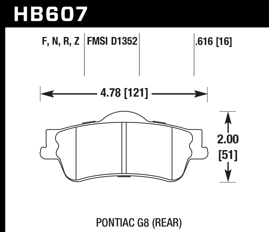 Hawk Performance HB607Z.616 PC Brake Pads Rear