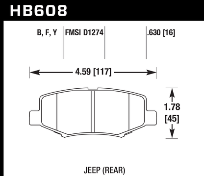 Hawk Performance HB608Y.630 LTS Brake Pads Rear