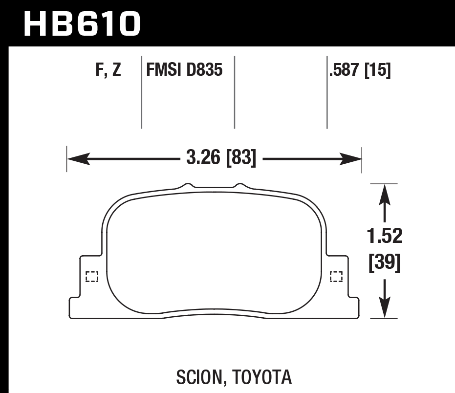 Hawk Performance HB610Z.587 PC Brake Pads Rear