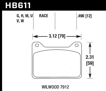 Hawk Performance HB611V.490 DTC-50 Brake Pads