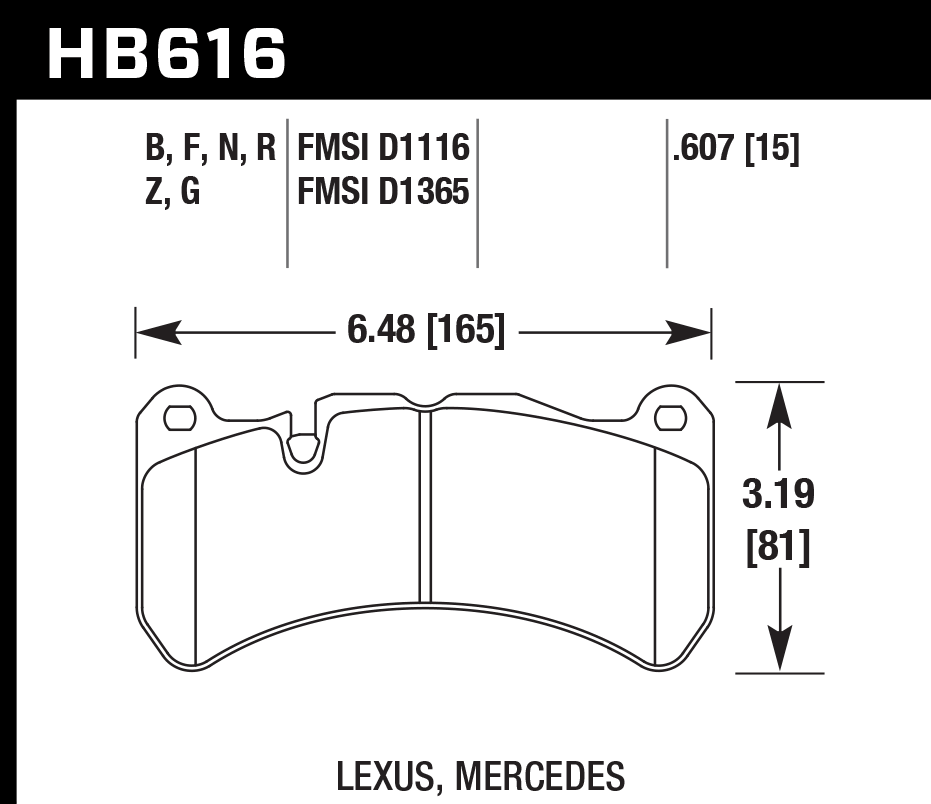 Hawk Performance HB616B.607 HPS 5.0 Brake Pads Front