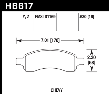 Hawk Performance HB617Y.630 LTS Brake Pads Front